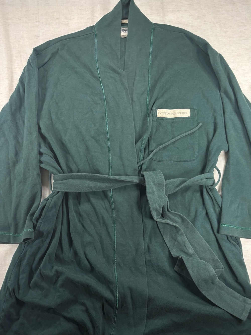Vintage Victoria's Secret Women's Cottage Cotton Dark Green Robe Jacket